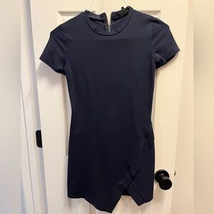 Navy blue stretch fitted dress